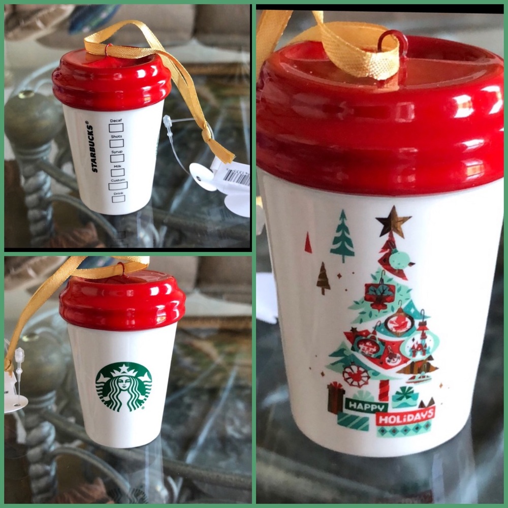 Disney Parks Happy Holidays Starbucks Mini Tumbler Ornament